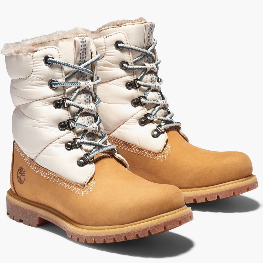 Timberland Tan and Cream Fur-Lined Boots